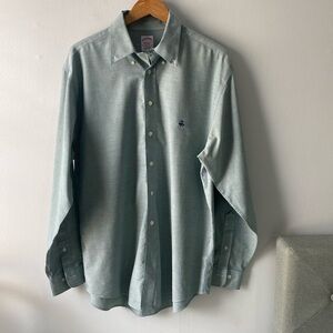 SOLD Last Days! Brooks Brothers 1818  Green Non-Iron Button Down Shirt Sz L